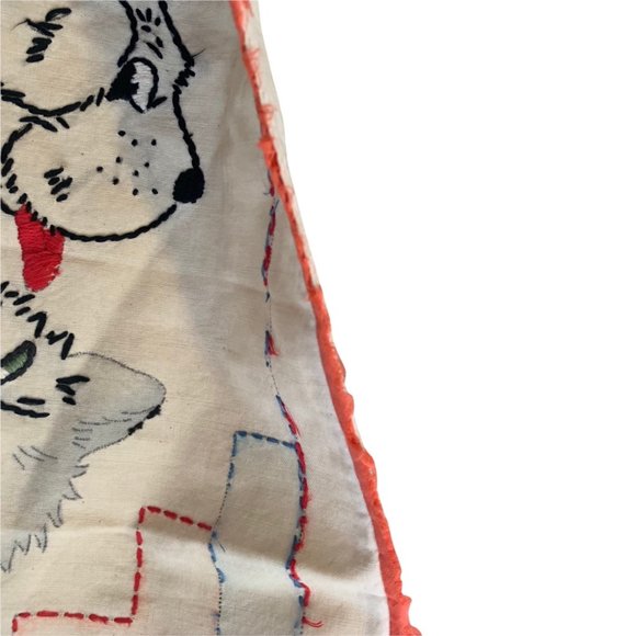 Vintage Hand Embroidered Whimsy Throw Pillowcase Set - Picture 4 of 13